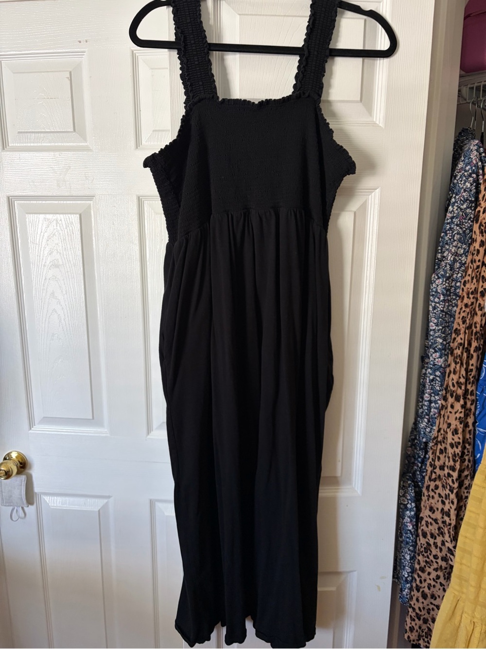 Old Navy Black Maxi Dress with Smocked Bodice